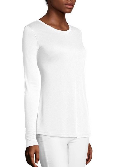 Women's Sport Long Sleeve Crewneck T-Shirt, Moisture-Wicking Tee