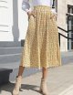 Womens High Waist Polka Dot Pleated Skirt Midi Swing Skirt with Pockets