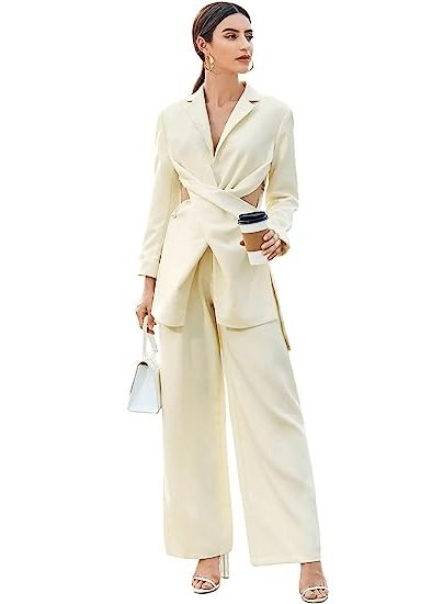 Women's Elegant High Waist Solid Long Pants Office Trousers
